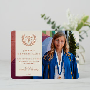 Ivory RN Caduceus Graduation Photo Announcement