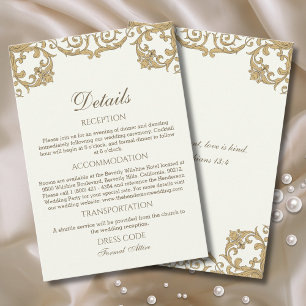 Ivory Rococo Vintage Christian Wedding Details  Enclosure Card