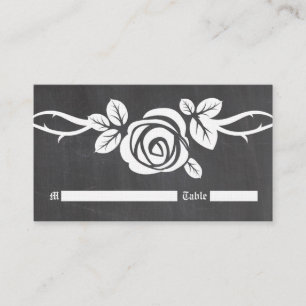 Ivory Rose Chalkboard Place Card