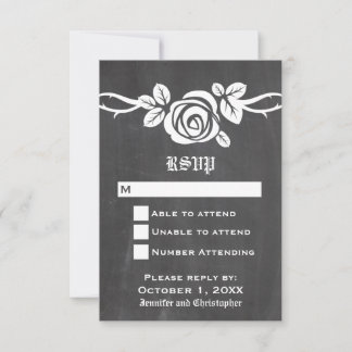 Ivory Rose Chalkboard Response Card