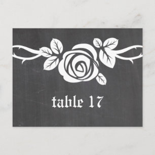Ivory Rose Chalkboard Table Number Postcard