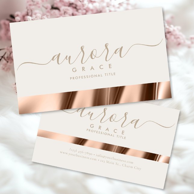 Ivory Rose Gold Grace Business Card (Creator Uploaded)