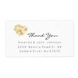 Ivory Rose Gold Heart Brush Stroke Thank You