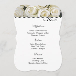 Ivory Roses Menu Card