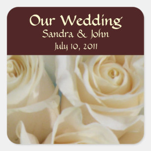Ivory Roses Wedding Stickers