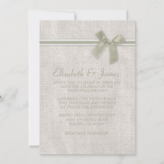 Ivory Rustic Burlap Invitations de mariage
