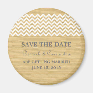 Ivory Rustic Chevron Save the Date Magnet