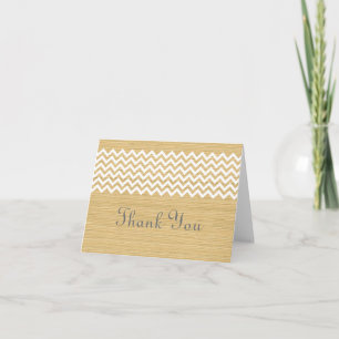 Ivory Rustic Chevron Thank You Card