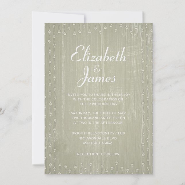 Ivory Rustic Country Barn Invitations au mariage d (Devant)