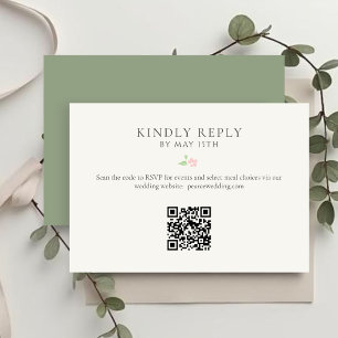 Ivory & Sage   Carte de réponse QR RSVP Florale Ch