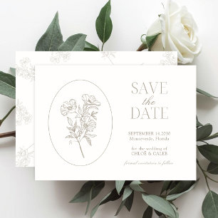 Ivory & Sand   Chic Faire-Part de Mariage Floral