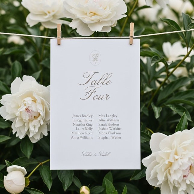 Ivory | Script Wedding Guest Table Card Number (Creator Uploaded)