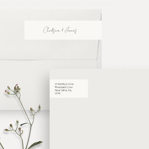 Ivory Script Welcome Wedding Address Wrap Around Label