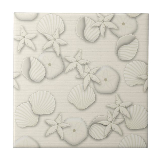 Ivory Seashells Tile (Front)