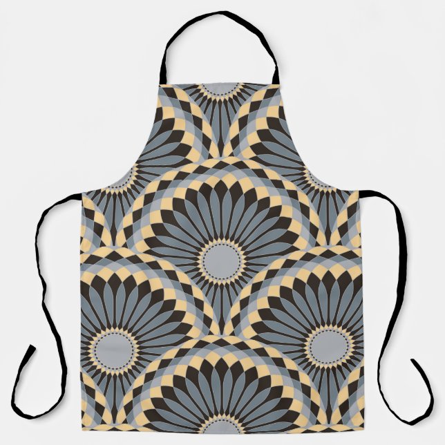 Ivory Silver: Circular Floral Tile. Apron (Front)