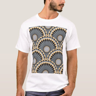 Ivory Silver: Circular Floral Tile. T-Shirt