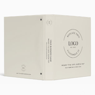 Ivory Simple Minimal Custom Business logo Binder