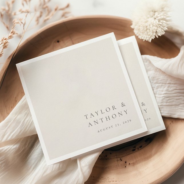Ivory Simple Modern Elegant Minimal Wedding Napkin (Creator Uploaded)