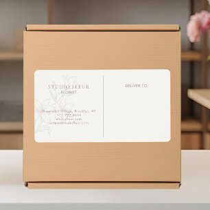 Ivory Simple Modern Florist Shipping Labels