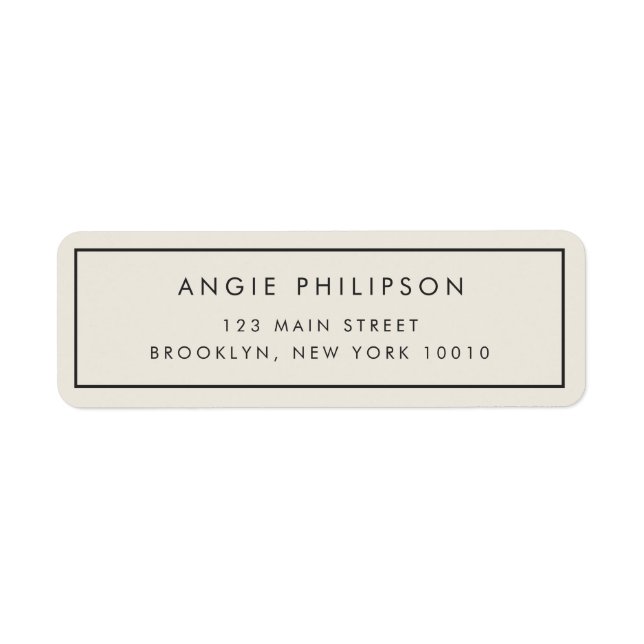 Ivory Simple Typographie Chic Adresse de retour La (Devant)