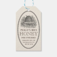Ivory Skep Honey Tag with fancy border