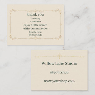 Ivory Small Business Loyalty Reward Insert Card