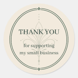 Ivory Small Business Thank You Sticker
