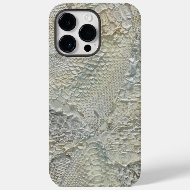 Ivory Snake Skin iPhone 14 Case  (Back)