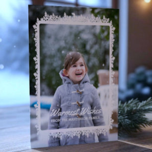 Ivory Snowflake Frame Holiday Photo Card