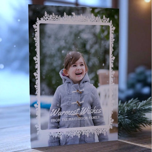 Ivory Snowflake Frame Holiday Photo Card (Ivory Snowflake Frame Holiday Photo Card)