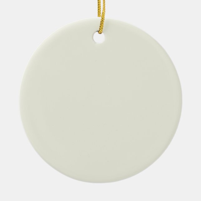 Ivory Solid Colour Customize It Ceramic Ornament (Front)