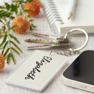 Ivory Solid Colour Customize It Keychain