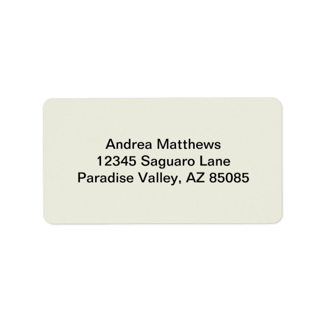 Ivory Solid Colour Customize It Label (Front)