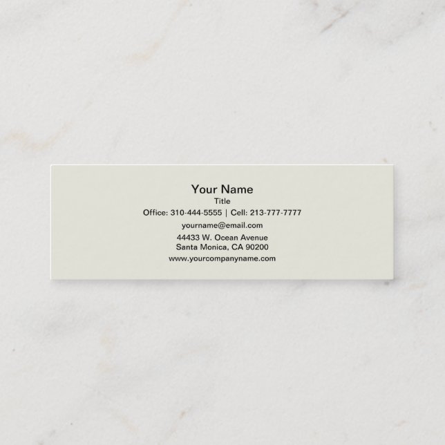 Ivory Solid Colour Customize It Mini Business Card (Back)
