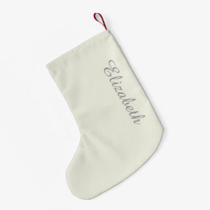 Ivory Solid Colour Customize It Small Christmas Stocking