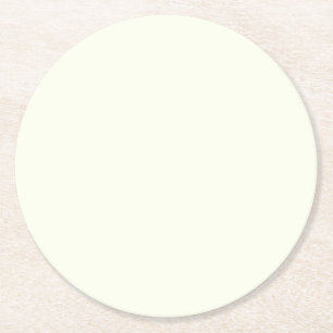Ivory Solid Colour Round Paper Coaster