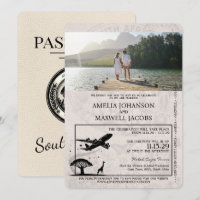 Ivory South Africa Passport Wedding Invitation