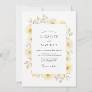 Ivory Splendid Spring Wedding Invitation