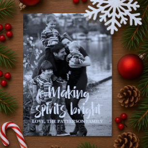 Ivory Starry Making Spirits Bright Holiday Photo Card