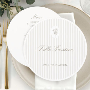 Ivory Stripes    Minimalist Botanical Wedding Menu