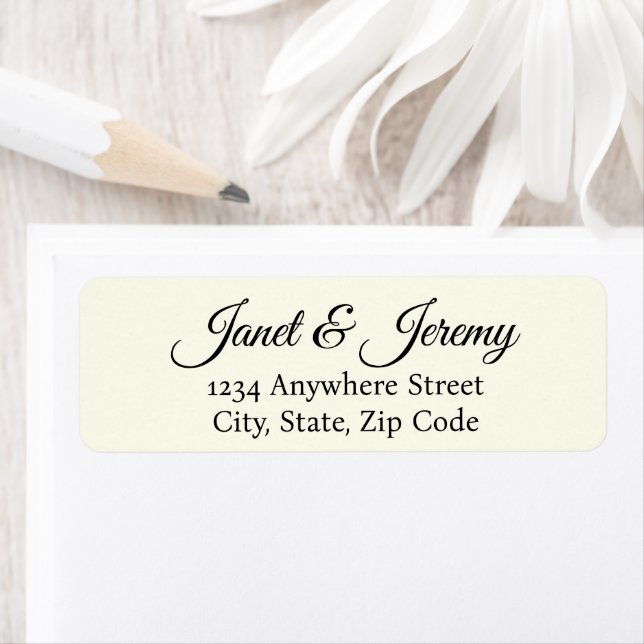 Ivory Stylized Names Wedding Return Address (Insitu)