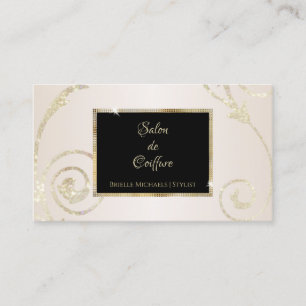 Ivory Swirl Black Salon Business Card