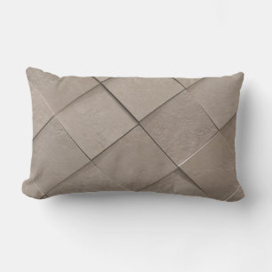 Ivory tan sand beige tile square pattern lumbar pillow