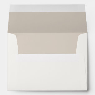 Ivory & Taupe   Plain Duo Colour Wedding  Envelope