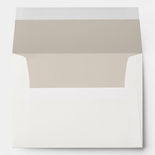 Ivory & Taupe | Plain Duo Colour Wedding  Envelope (Back (Bottom))