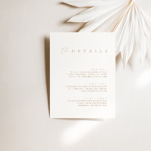 Ivory & Taupe Wedding Details Enclosure Card