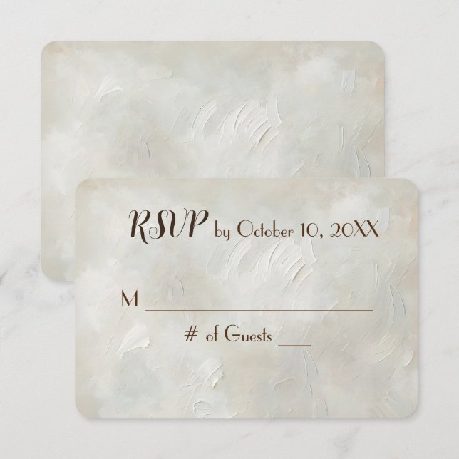 Ivory Texture Wedding RSVP Card (Front/Back)