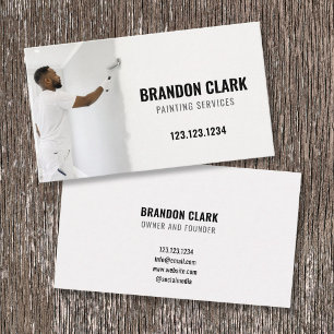 Ivory Toned Painter with Torn Edge Reveal Painting Business Card