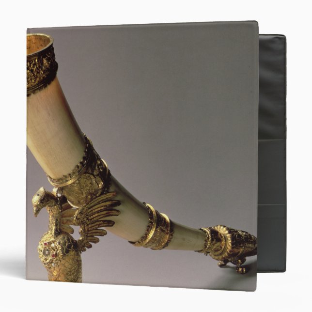 Ivory tusk drinking horn with silver-gilt mounts binder (Front/Inside)