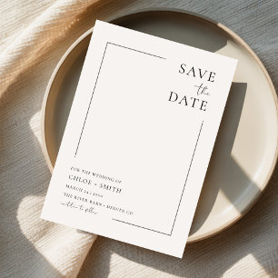 Ivory Unique Budget Wedding Engagement No Photo Save The Date